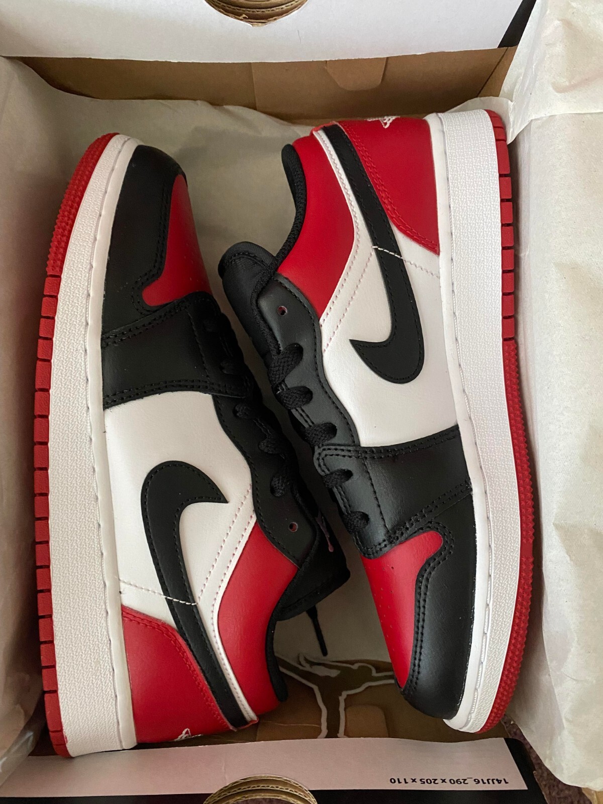 US 6Y / 7Y – Nike Air Jordan 1 Low (GS) «Bred Toe» (553560-612) Brand New
