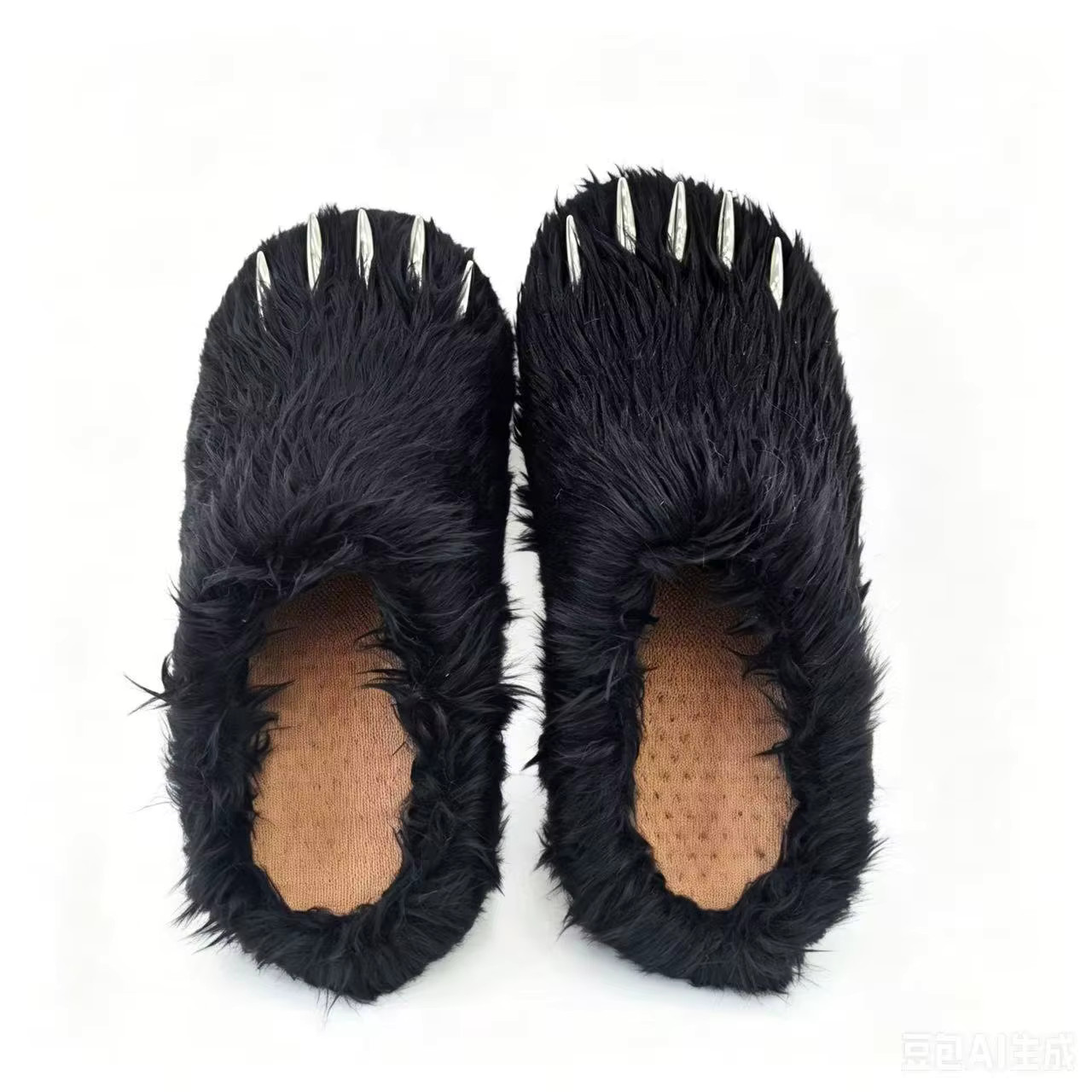 Fur Bear Claws Slides Custom Plush Mules Summer Sandals with Logo