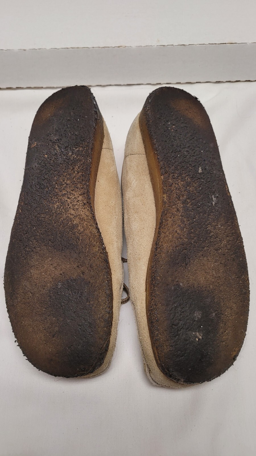 Clarks Originals Wallabee Shoes Beige Womens 9M Leather Crepe Sole Lace Up