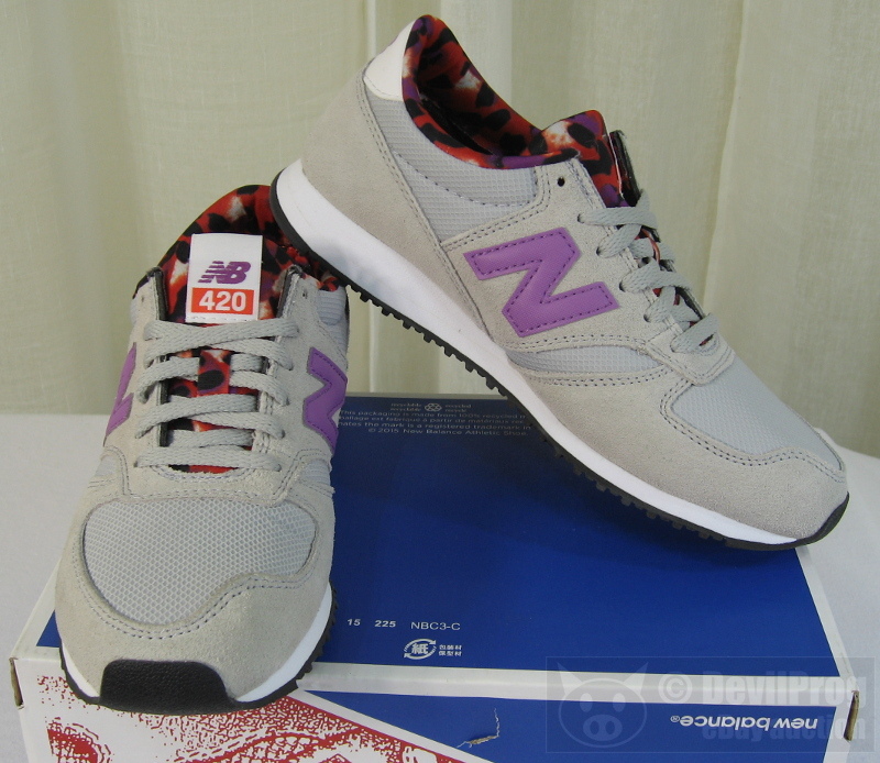 NIB NEW BALANCE Womens 420 Artistic Pop Lace-Up Sneakers US 6.5/37 Grey/Purple