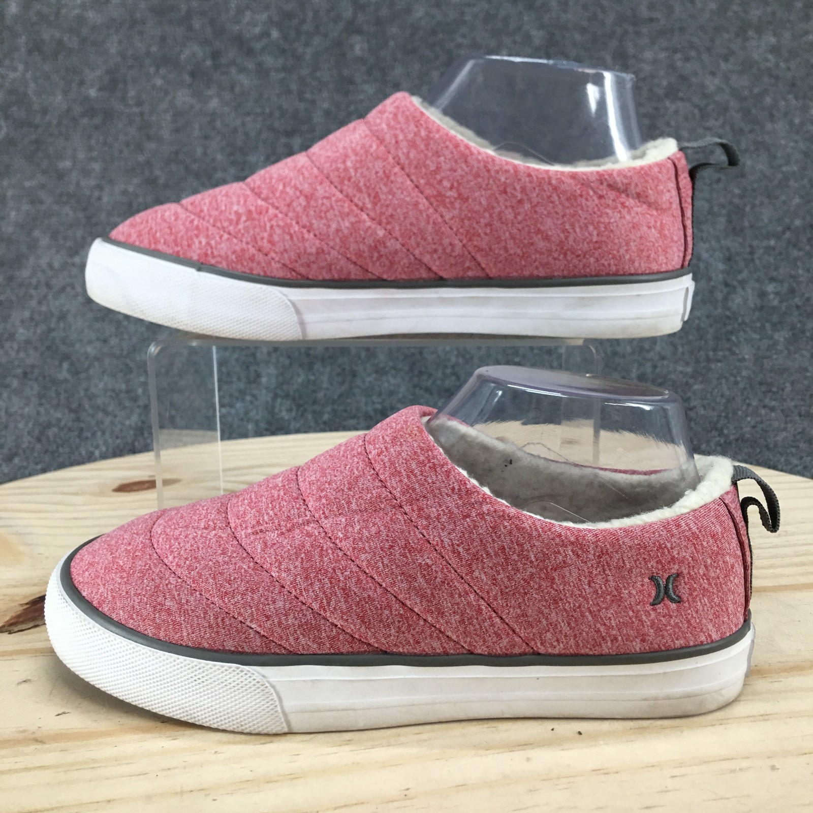 Hurley Slippers Womens 6 M Arlo Puff Slip On Lined Comfort Clogs Pink Fabric