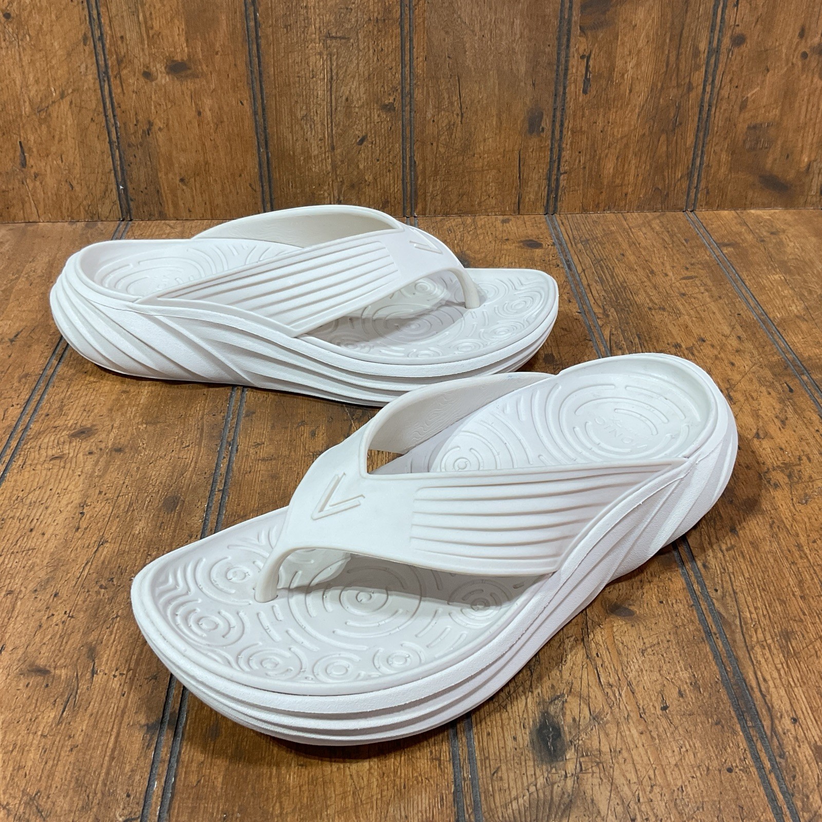 Vionic Tide Rx Women’s Orthotics Sandals Cushion Arch Support Cream White Size 8