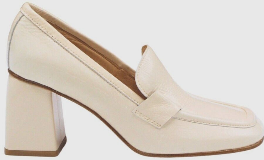 Just Juice Shoes Vero Cuoio ITALY Ivory Patent Leather Oxford Loafer US 6.5 EU36