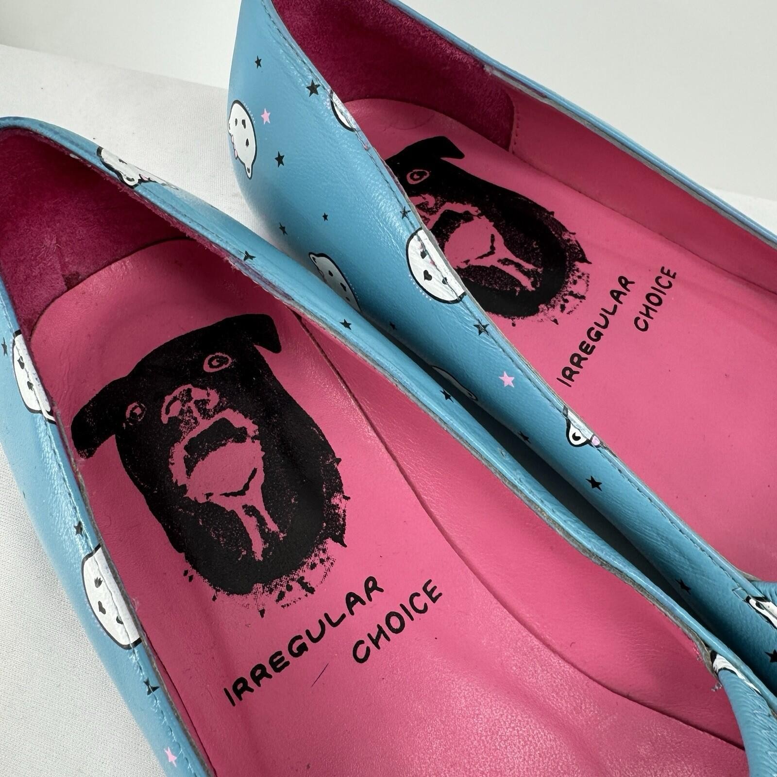 Irregular Choice shoes womens 10 blue cat bear mary jane slip on coquette twee