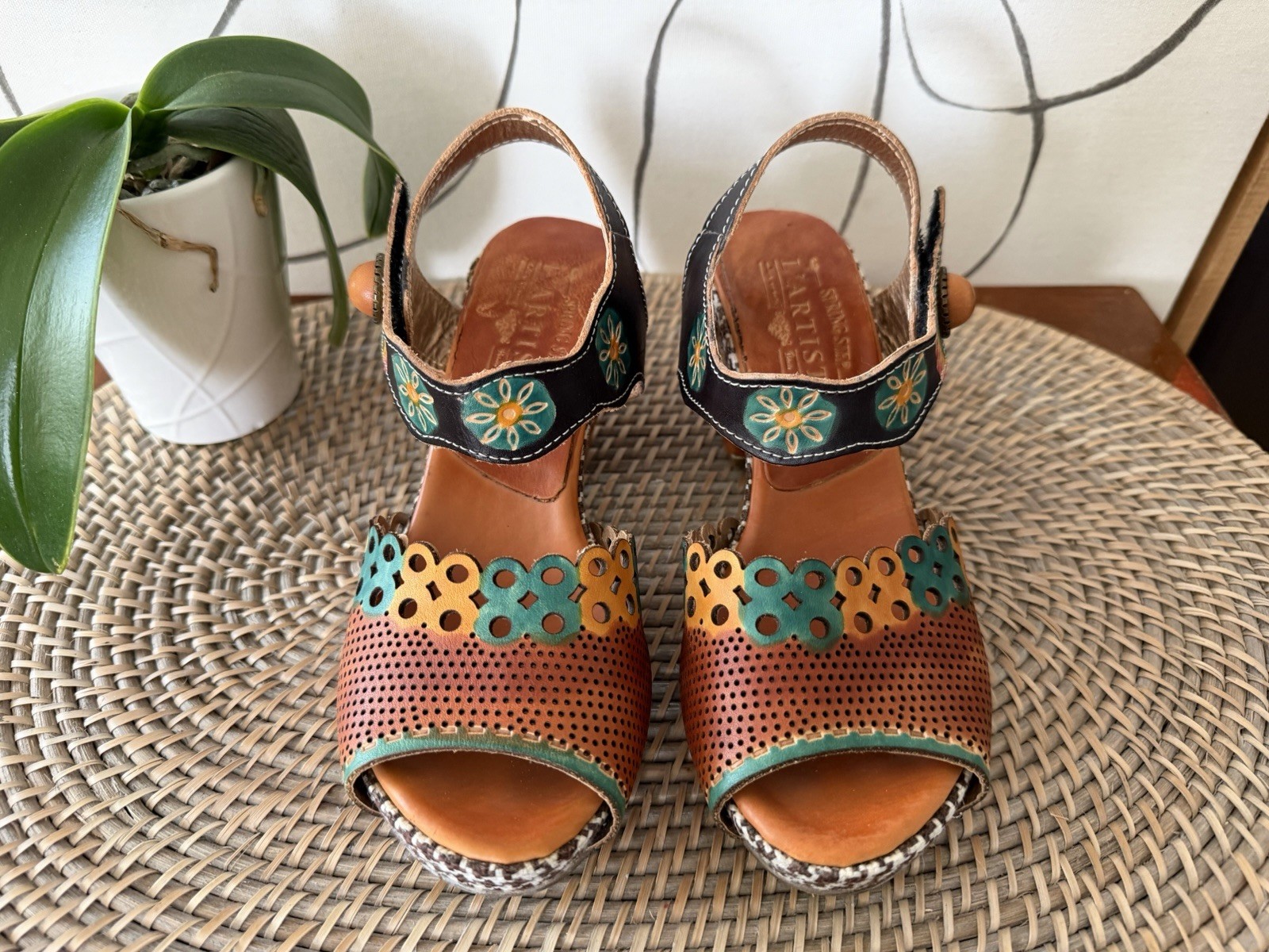 L’Artiste By Spring Step Jive Boho Chunky Festival Sandals Shoes Womens 36/ 6