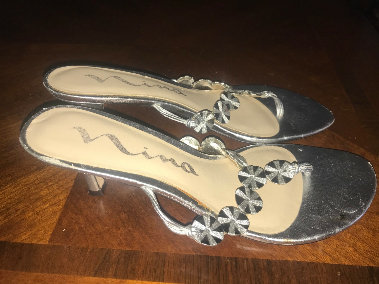 Nina Blossom Dress Heels – Women’s Size 8M, Silver