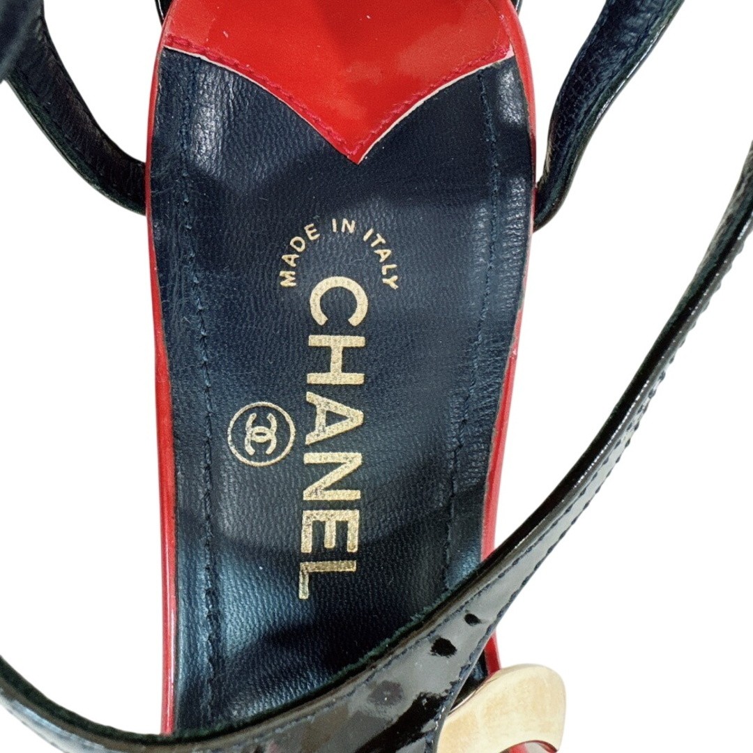 CHANEL Pumps Coco Mark Leather Black Women’s Size EU34/US3.5