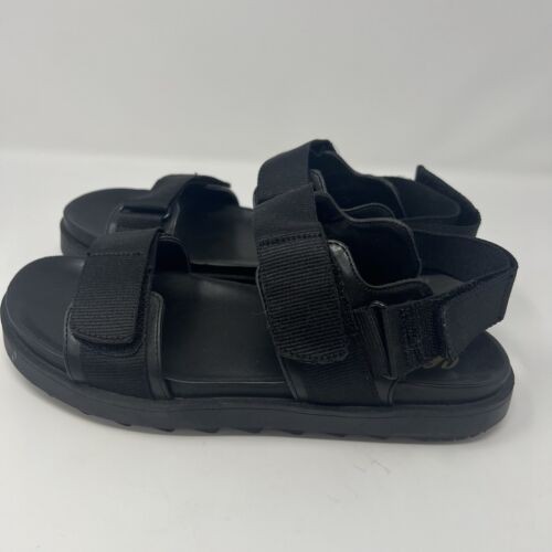 Aerie Womens Platform Strappy Sandal Black Sz 9