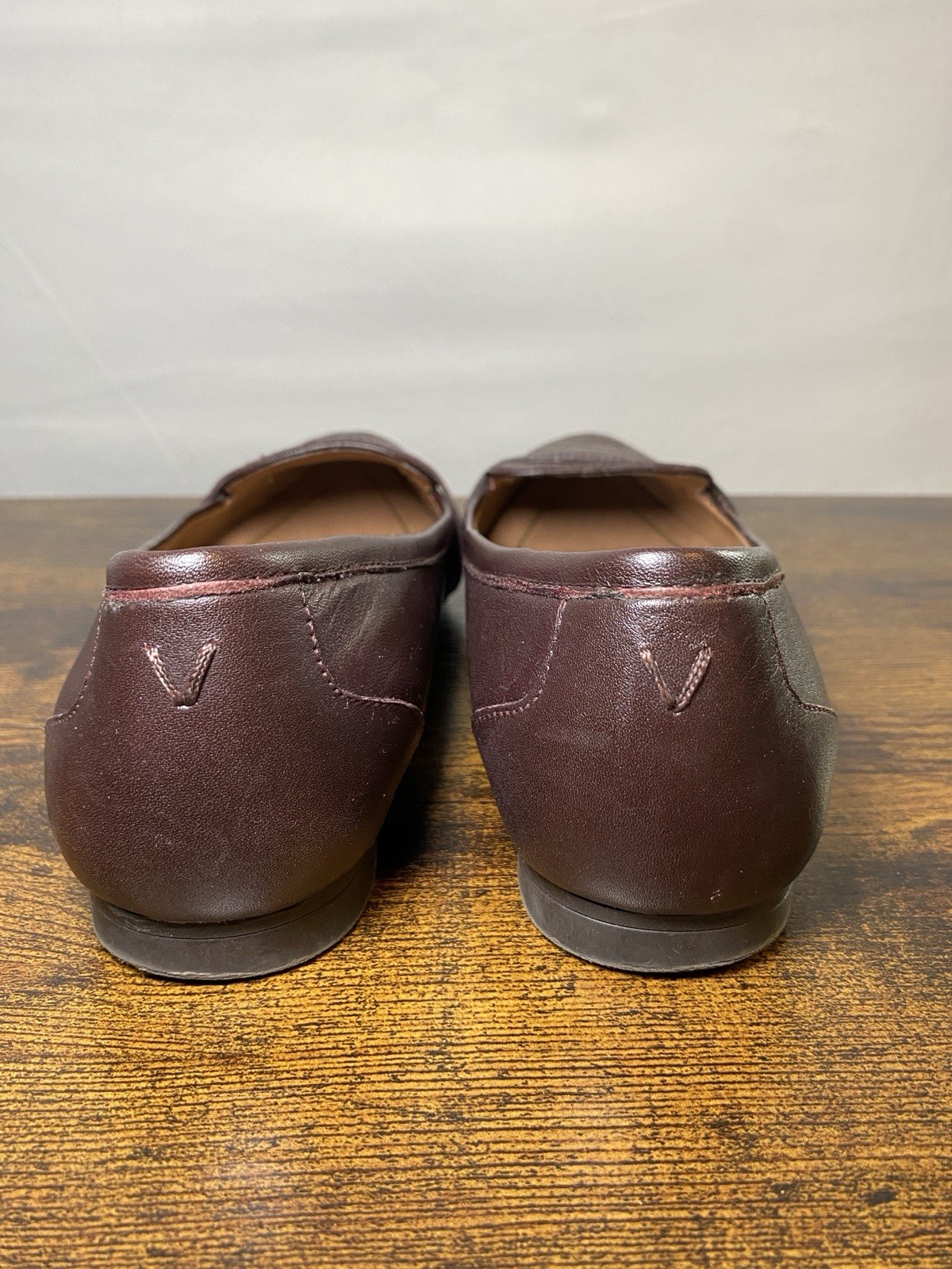 Vionic Savannah Flat Loafer Casual Shoes WOMENS 7 Burgundy Wine Leather $120