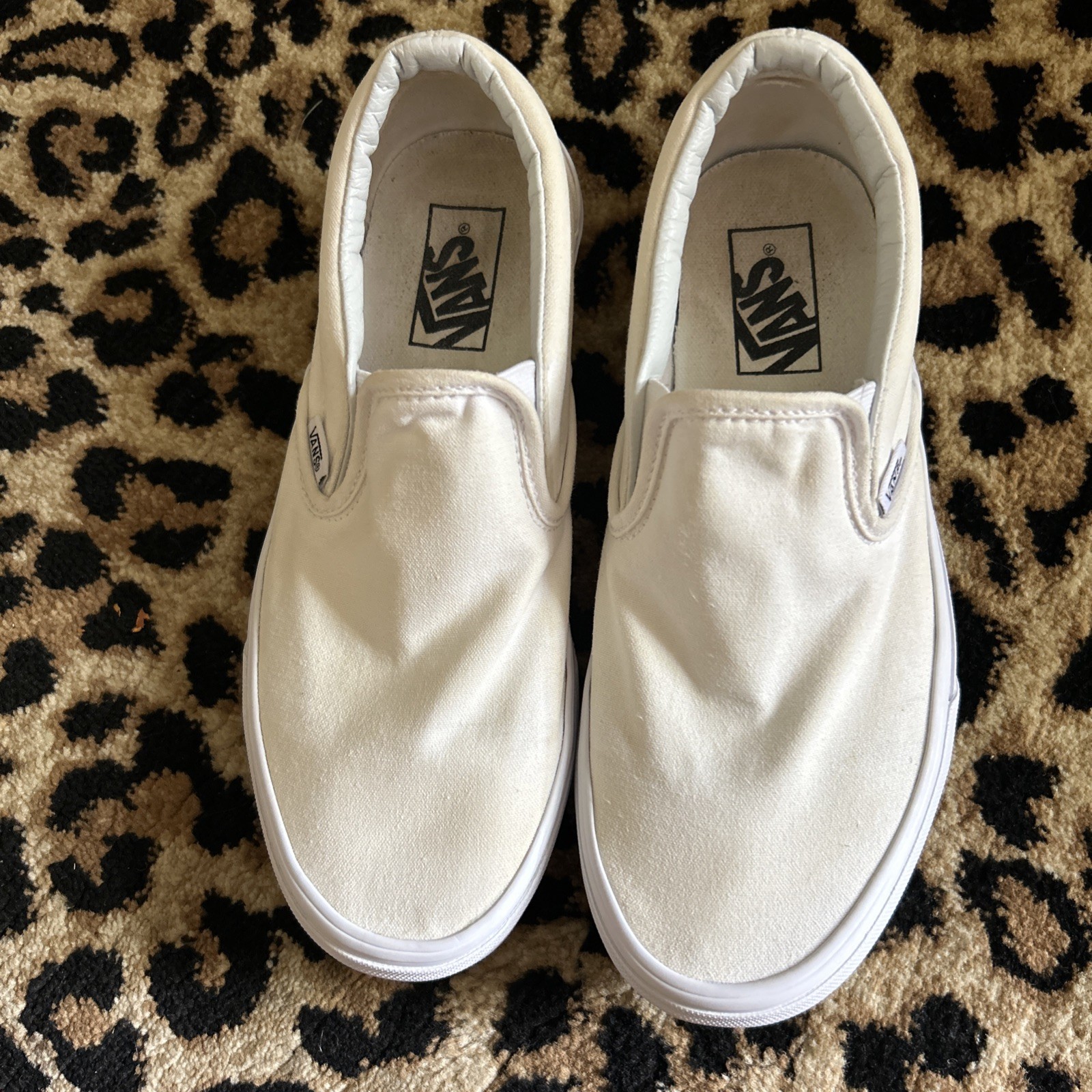 Vans Off White Basic Slip On Sneaker Canvas Women’s Size 8.5-Men’s 7.
