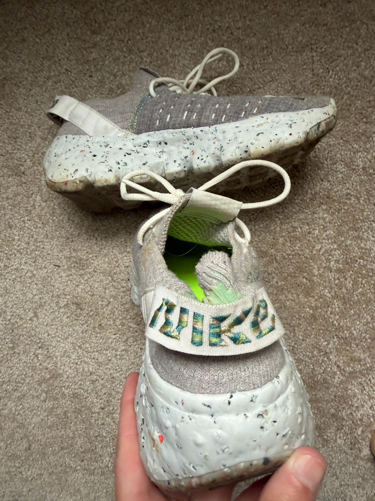 Nike Space Hippie 04 Photon Dust/Mean Green Low Top Lace Up Sneakers CD3476-103