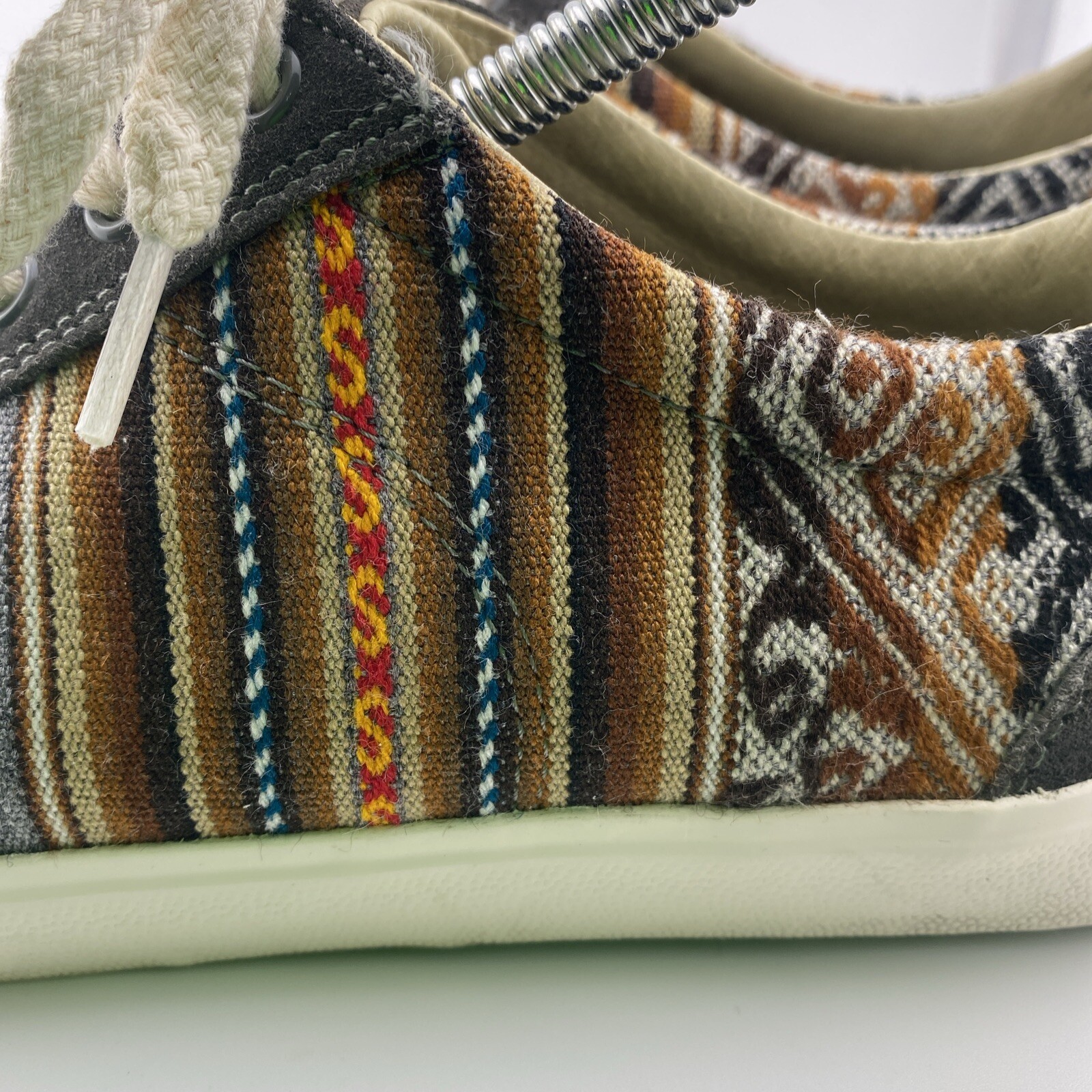 Inkkas Canvas/Suede Sneakers Boho Native Aztec Gray Brown Mens 11 Womens 13