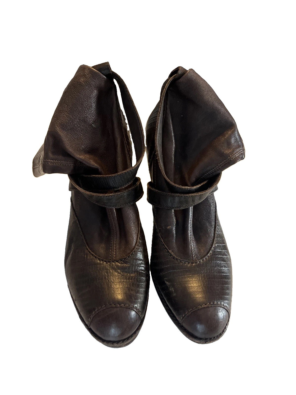 Heuoy Beyueliu Women’s Size 38.5 Leather Brown Handmade In Italy