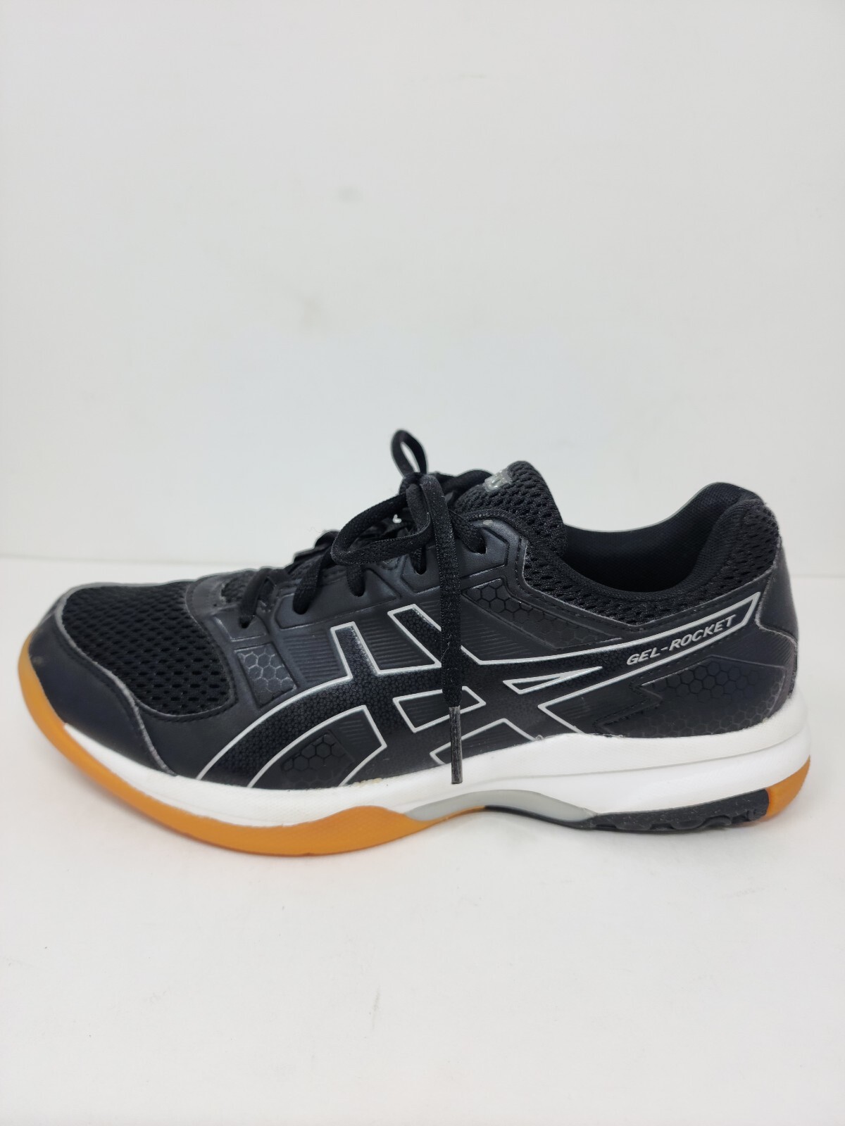 Asics Gel Rocket Womens 7.5 Black White Running Shoes Sneakers Training Athletic