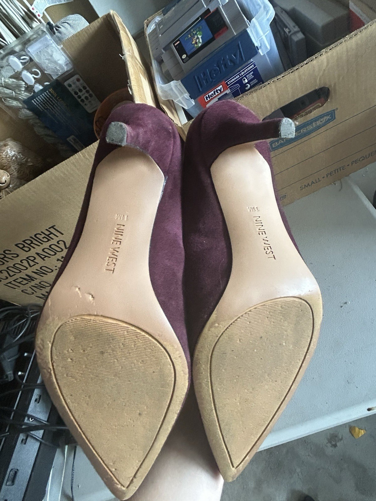 Nine West Women’s Purple Suede Pointed Toe Stiletto Pump Heels 7