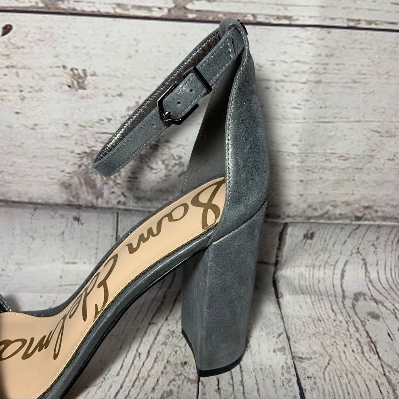 NEW Sam Edelman Yaro Metallic Gray Sandal 9 NWOT