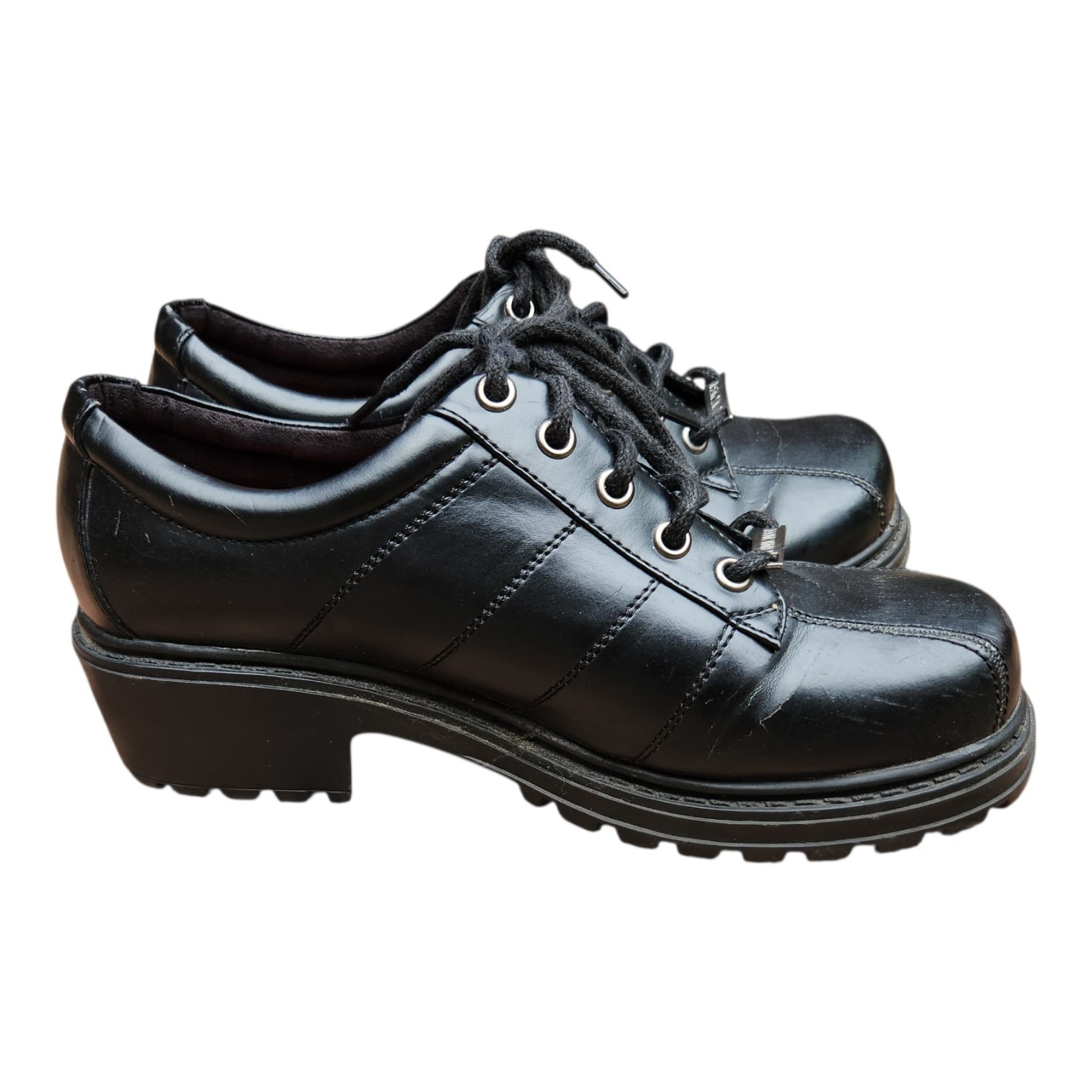 Vintage Unionbay 90s Y2K Black Chunky Platform Oxfords Womens Size 9 Grunge