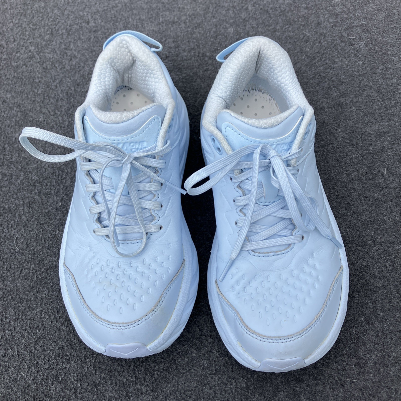 Hoka Bondi SR Womens Size 8 Ice Water Leather Running Shoes Comfort Sneakers