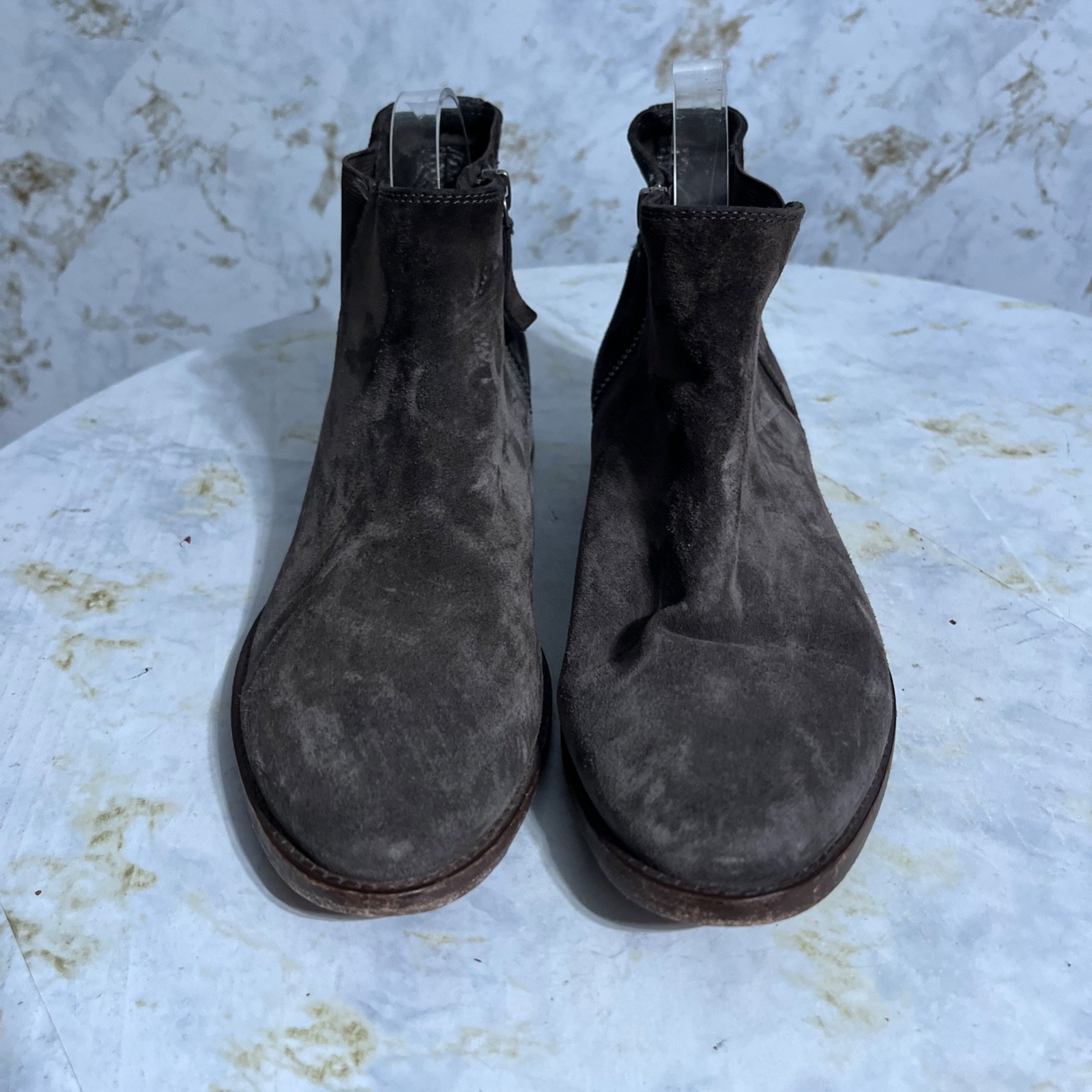 Johnston Murphy Women’s Size 7.5M Shoes Brown Suede Zip Up Comfort Ankle Boots