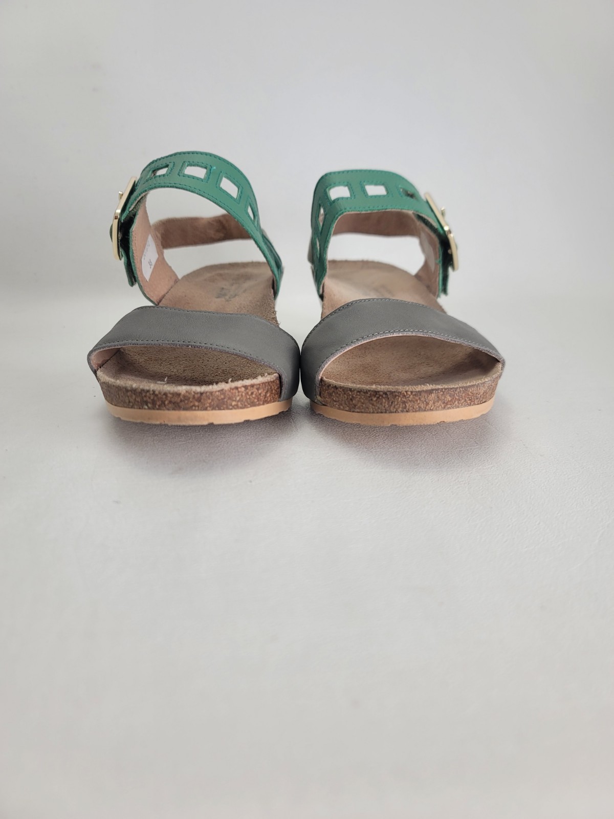 Naot Dynasty Wedge Sandal Womens Sz US 8 EU 38 Leather Memory Foam Footbed Cork