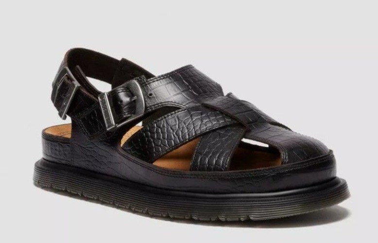 Dr. Martens Archive Sandal Fisherman Crocodile Analine Leather Brown EU 36 US 5