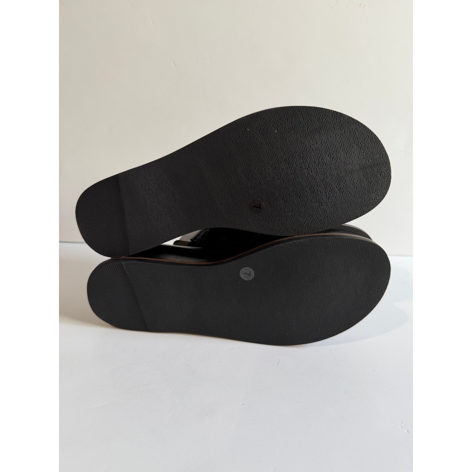 Kelsi Dagger Brooklyn Drift Platform Slide Sandals Leather Black Sz 7 NEW
