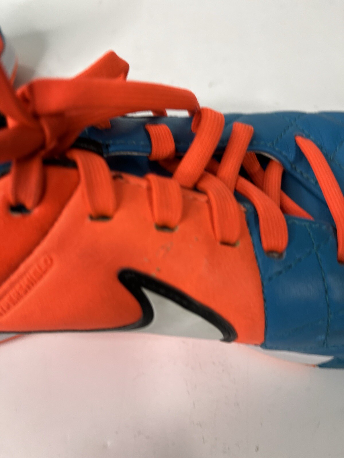 Nike Authentic Tiempo Indoor Blue Orange Soccer Shoes Size 6.5