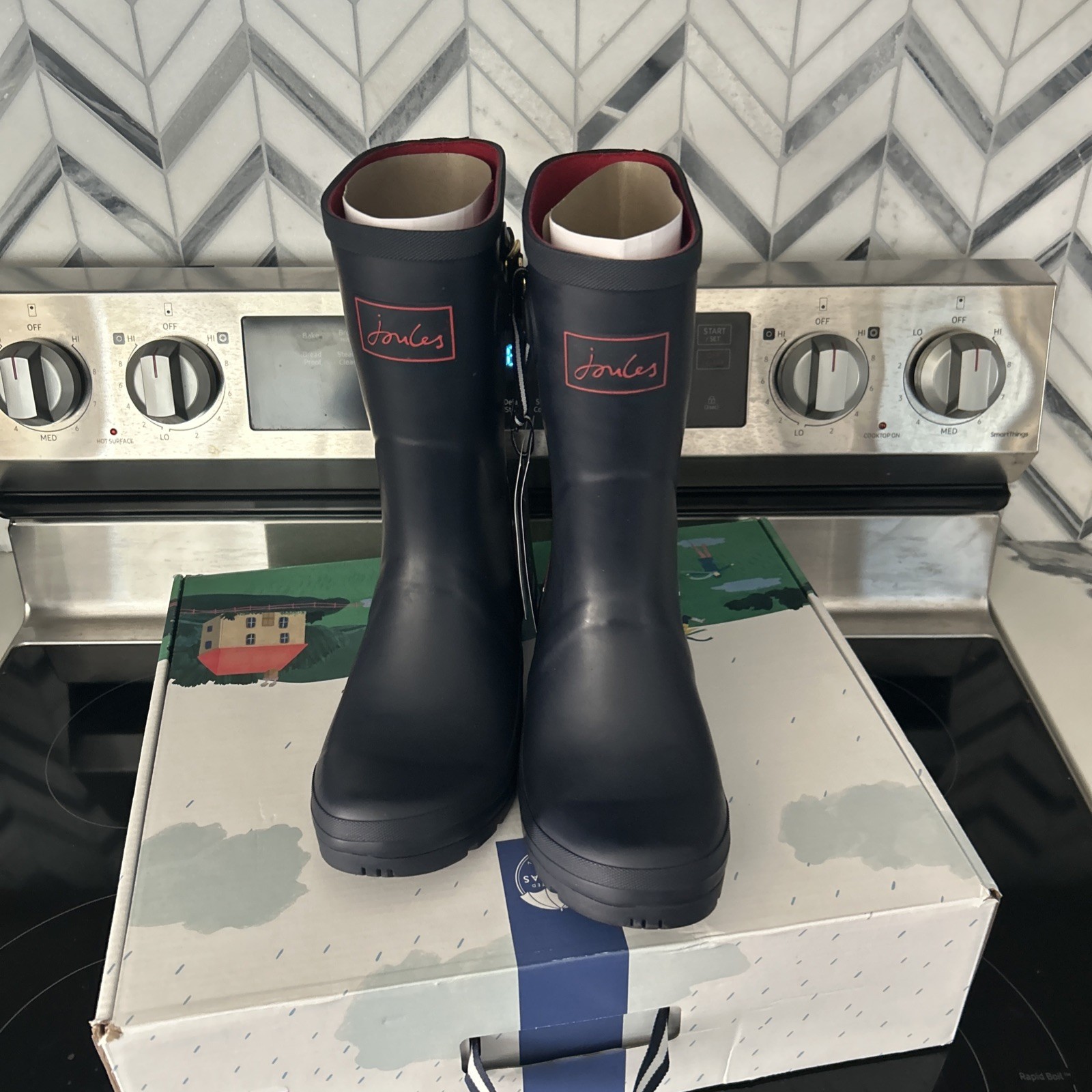 Joules Molly Welly Rain Boots Unionjack Size 8 Us UK 6 EU 39 Brand New!!