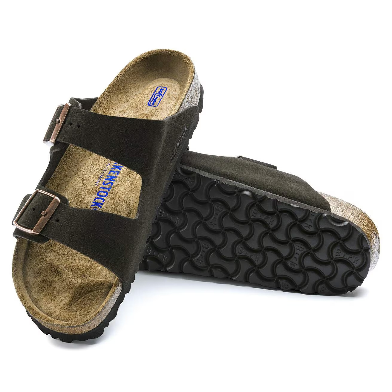 Birkenstock Arizona Soft Footbed Suede Leather Sandals Taupe Black Mocha Mink