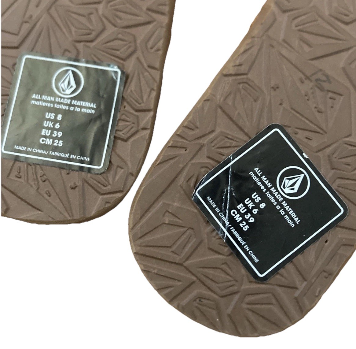 Volcom Leopard Printed Straps Slippers Sandals Flip Flops US Size 8 *See Descr*