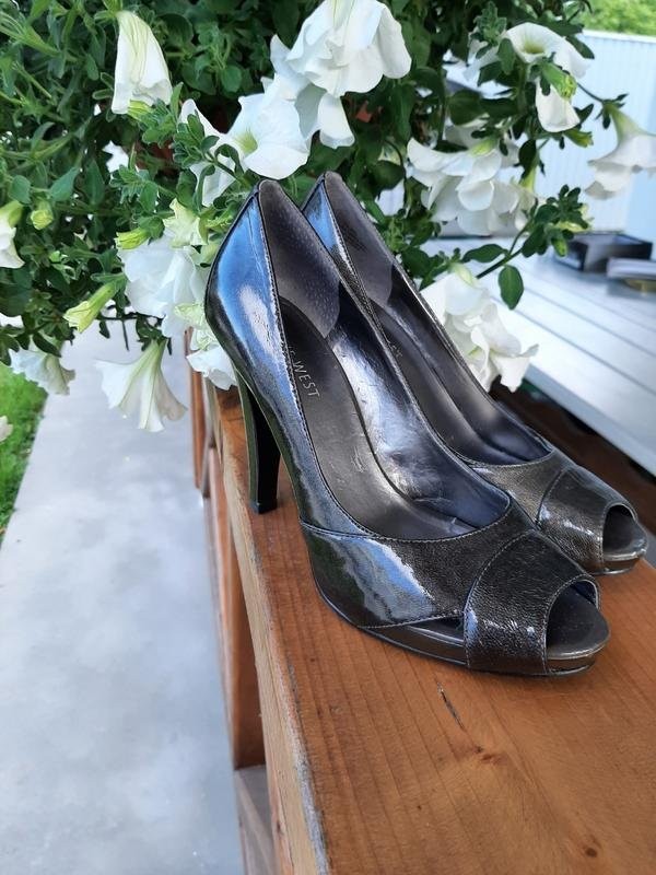 women nine west heels khaki synthetic leather 36.5