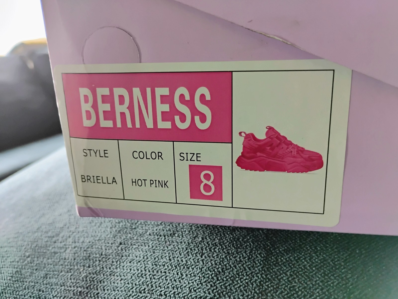 BERNESS Briella Hot Pink Lace Up Low Top Athletic Sneakers for Women