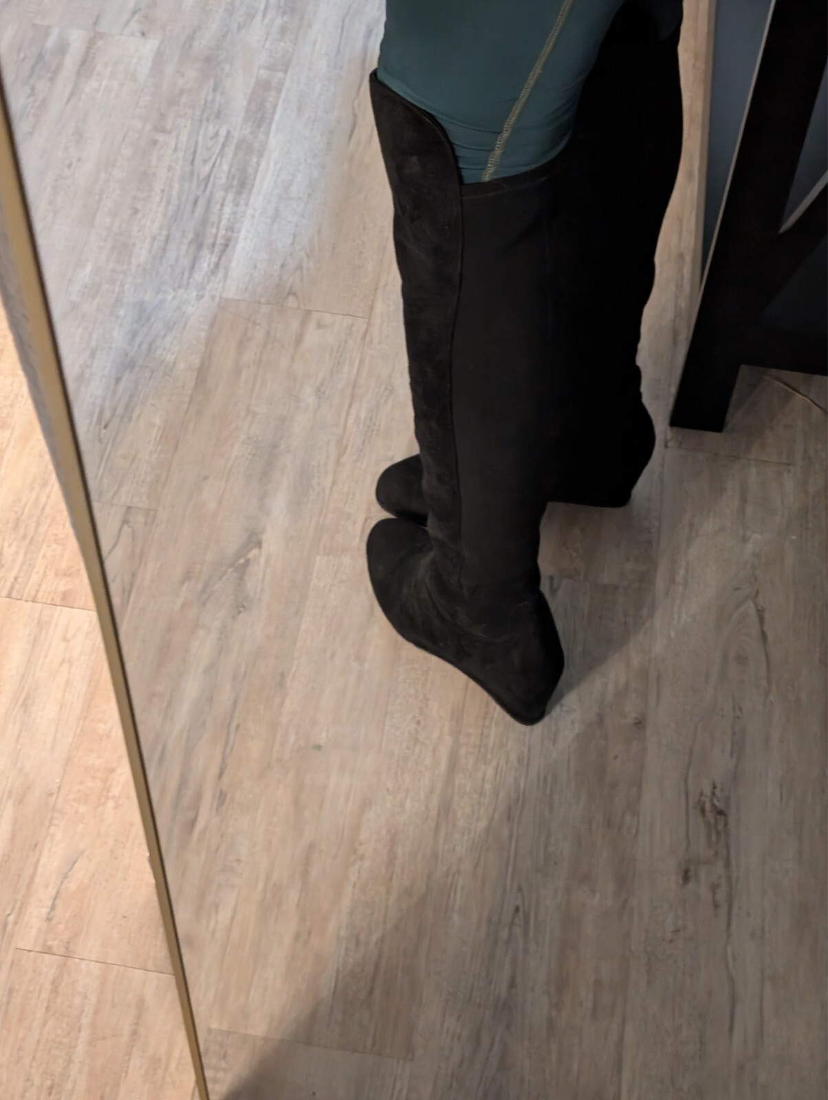Stuart Weitzman Fitted Demiswoon Black Suede Wedge Boots Size 9M
