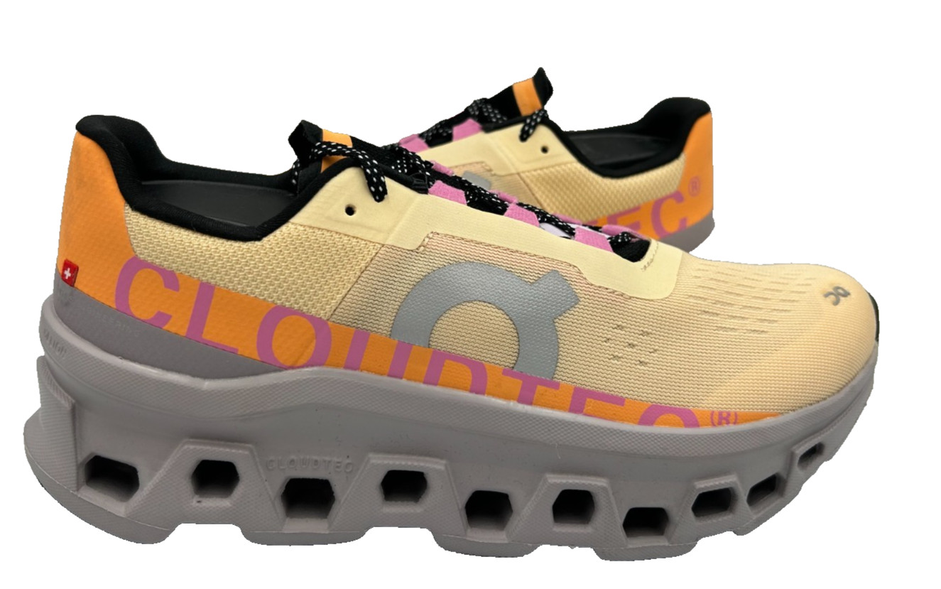 On Cloud Women’s Cloudmonster Lace Up Athletic Shoes Sand/Orange Size:8 200D