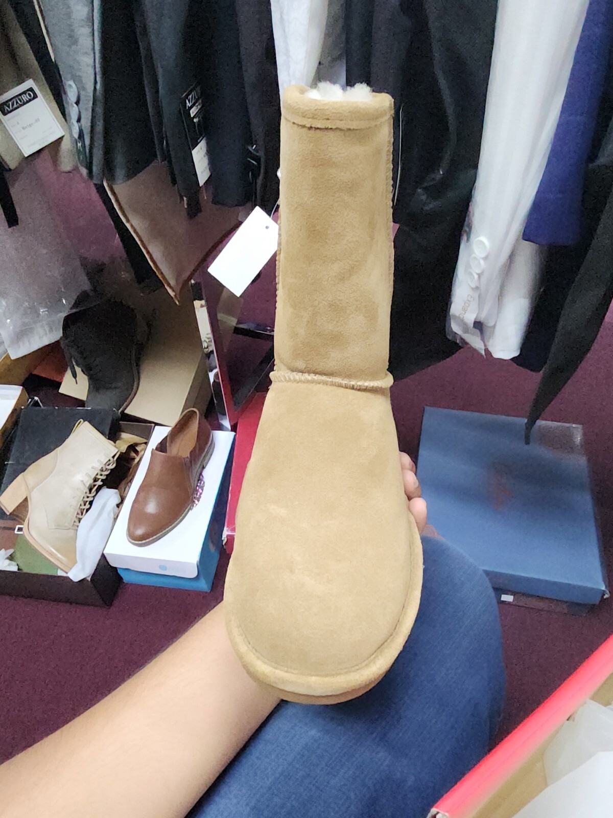 Genuine Bearpaw Emma Short 608W/HICKORY Brown Women’s Sheepskin Boot US 8