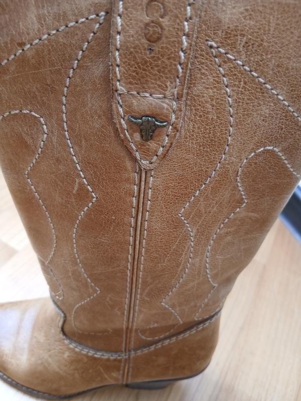 women ecco boots orange leather 34