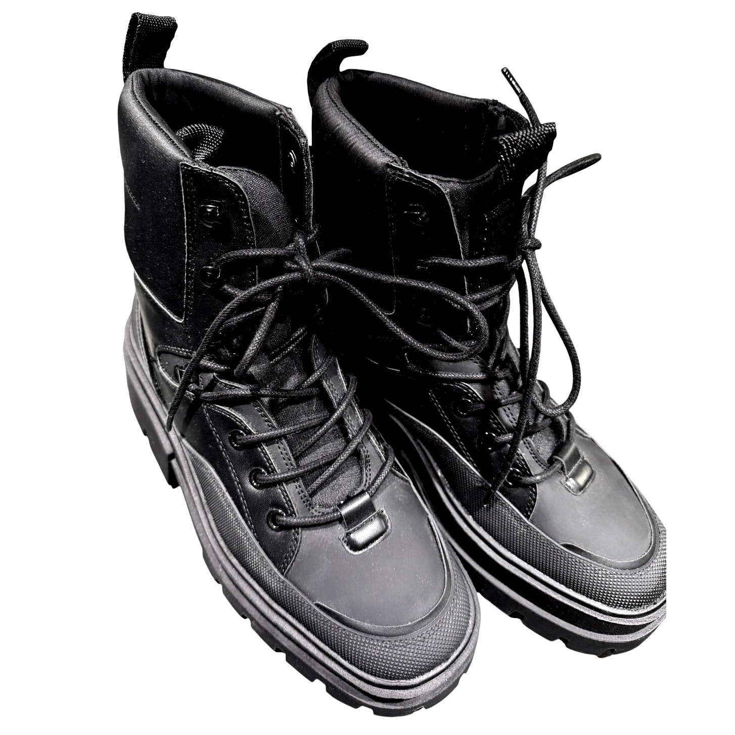 ZARA Z1B Platform Combat Boots Black Chunky Lug Sole Lace Up NWT Women’s 6.5