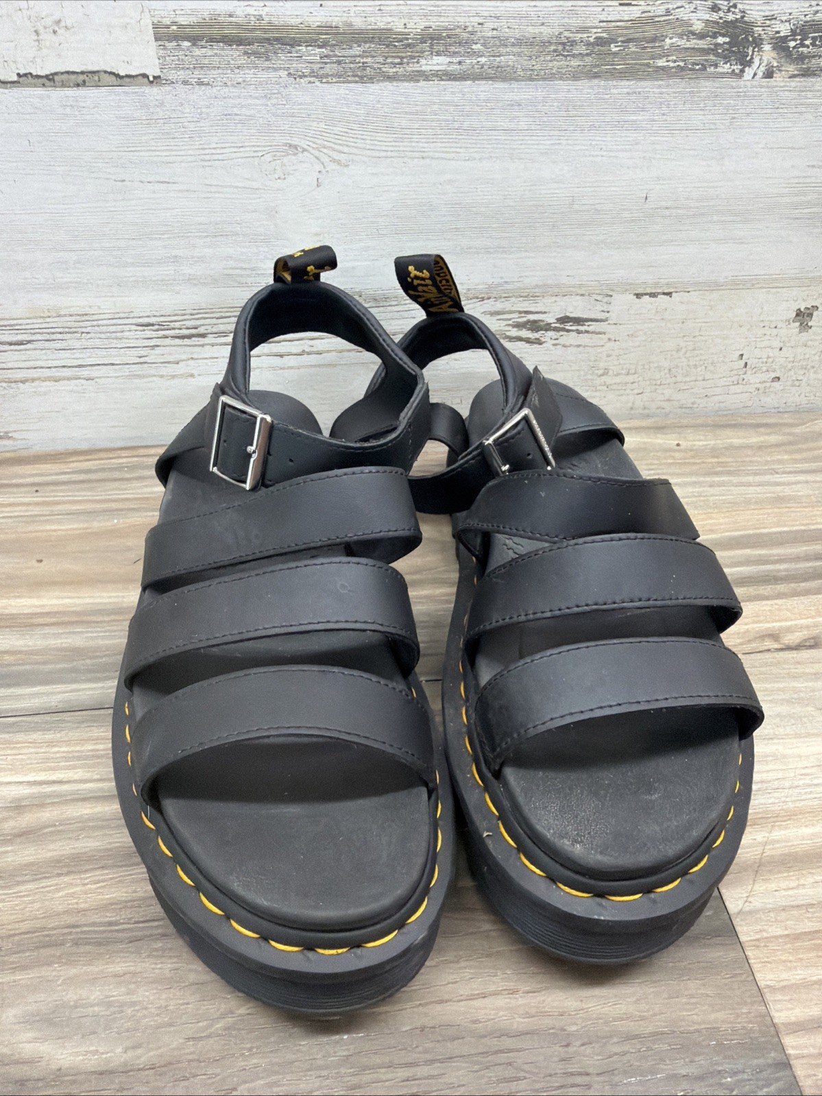 Dr. Martens Doc Martens Women’s Size 10 Blaire Black Leather Platform Sandals