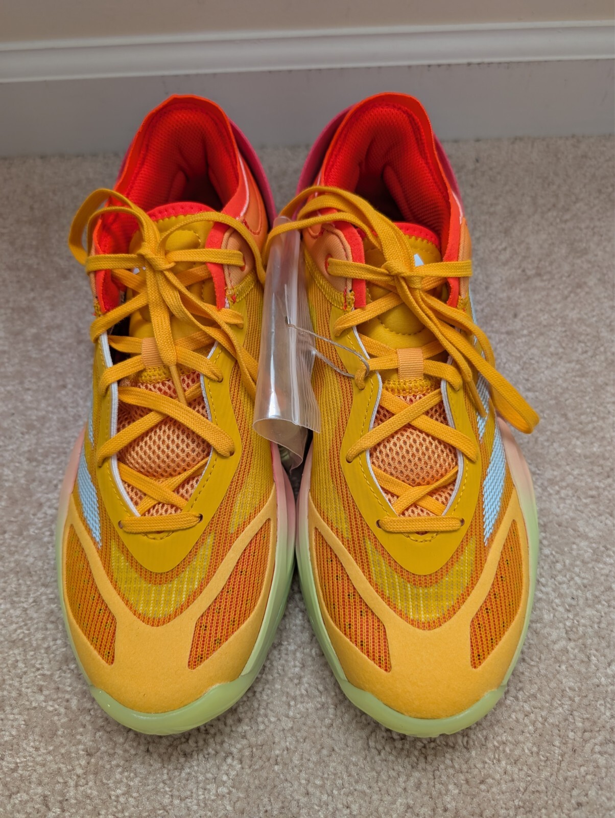 NWOB adidas Adizero Select 2.0 Low Top Lace Up Basketball Shoes, Orange, Sz 7.5