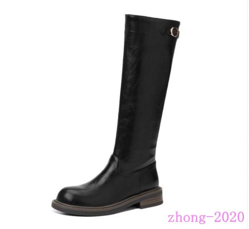 Women’s Side Zip Round Toe Low Heel Knee High Boots Western Work Casual Shoes SZ