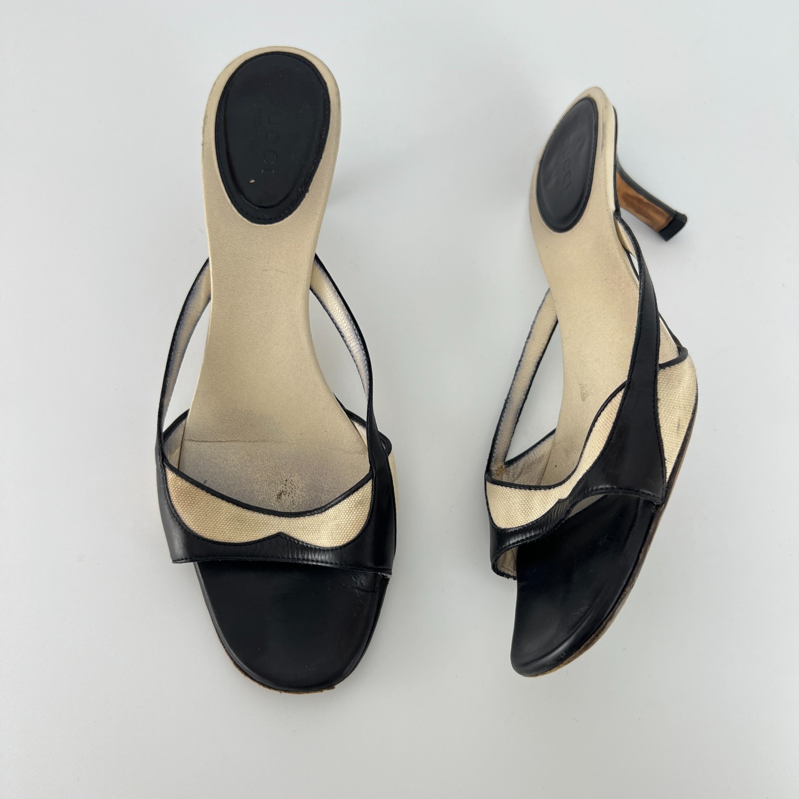 Gucci | Auth Tom Ford Era Vintage Black Leather Sandal Slide Mules (37)
