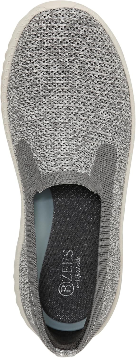 Bzees Women’s Wednesday Modern Graphite Heathered Slip-On Sneakers NW/OB 7.5M