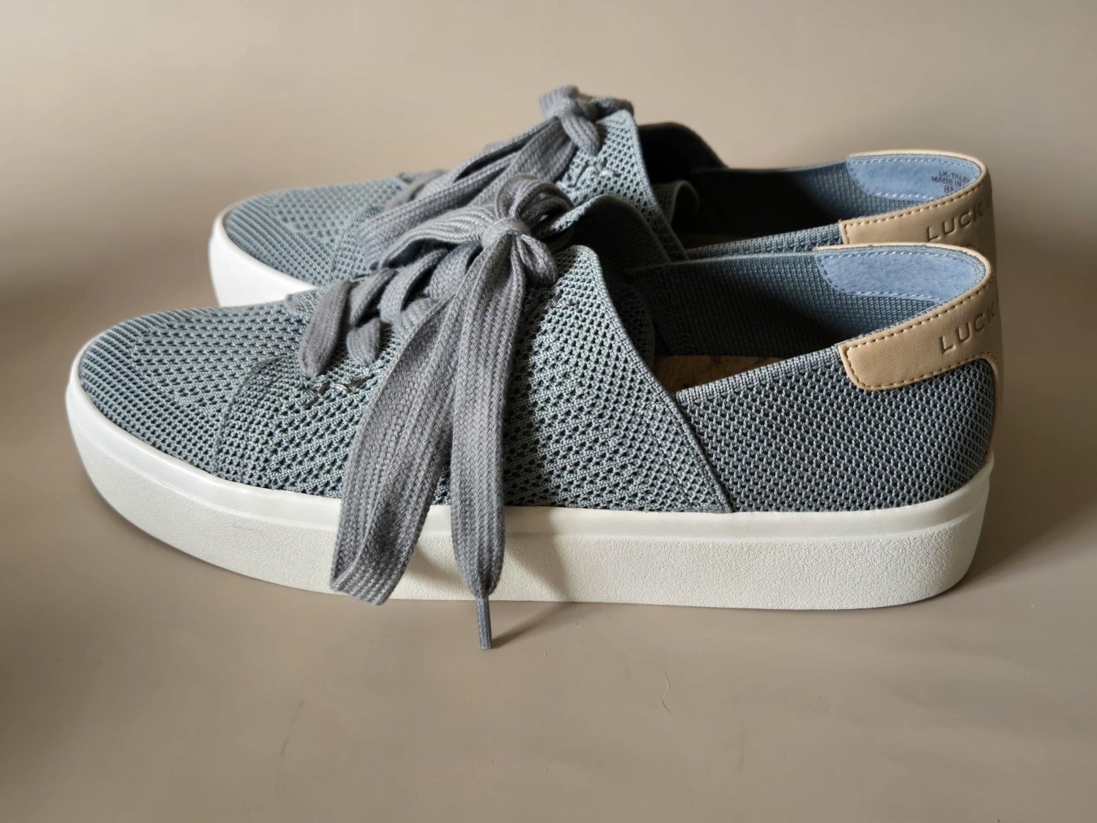 New Lucky Brand Women’s Talena Knit Lace-Up Sneakers Size 8M Lead Color