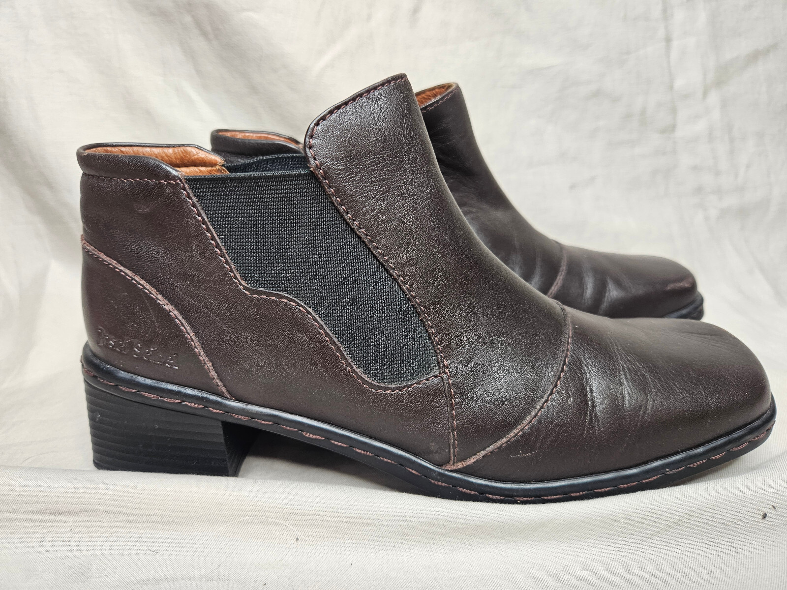 Josef Seibel Chelsea Boots Womens EUR 38 US 7 – 7.5 Brown Leather Sqaure Toe