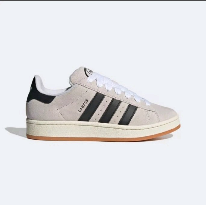 adidas Campus 00s Low Top Sneakers Crystal White/Core Black Suede Lace Up GY0042