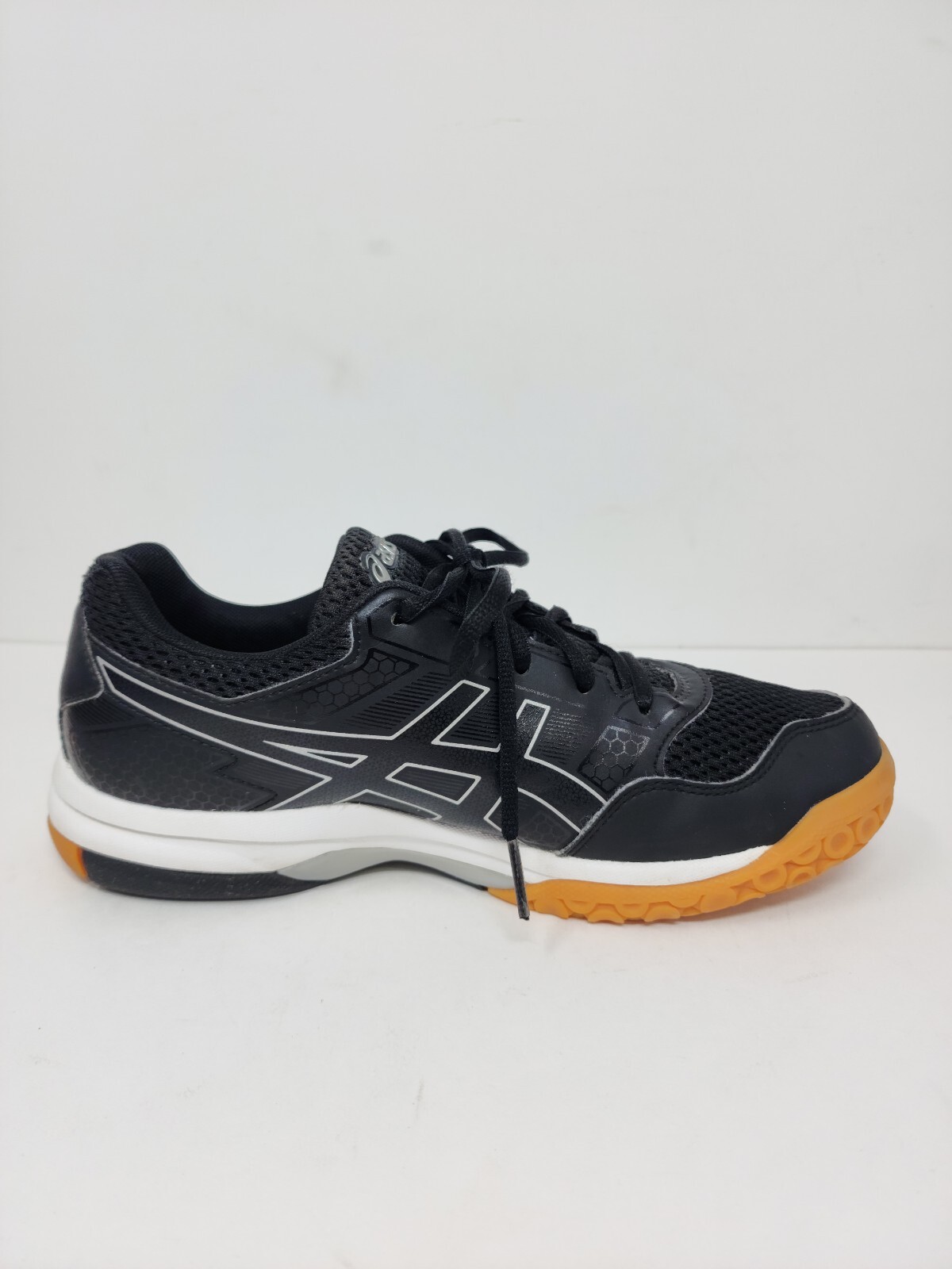 Asics Gel Rocket Womens 7.5 Black White Running Shoes Sneakers Training Athletic