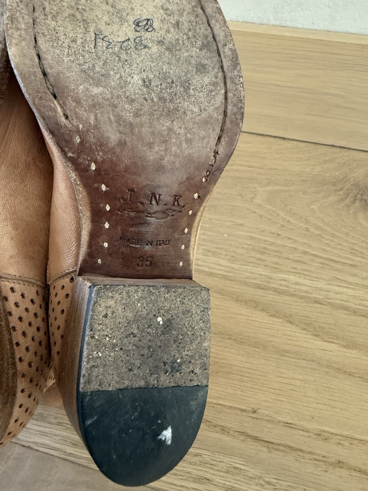 I.N.K. Made in Italy Brown Leather Pull On Chelsea Booties Women’s 35 4 4.5 5