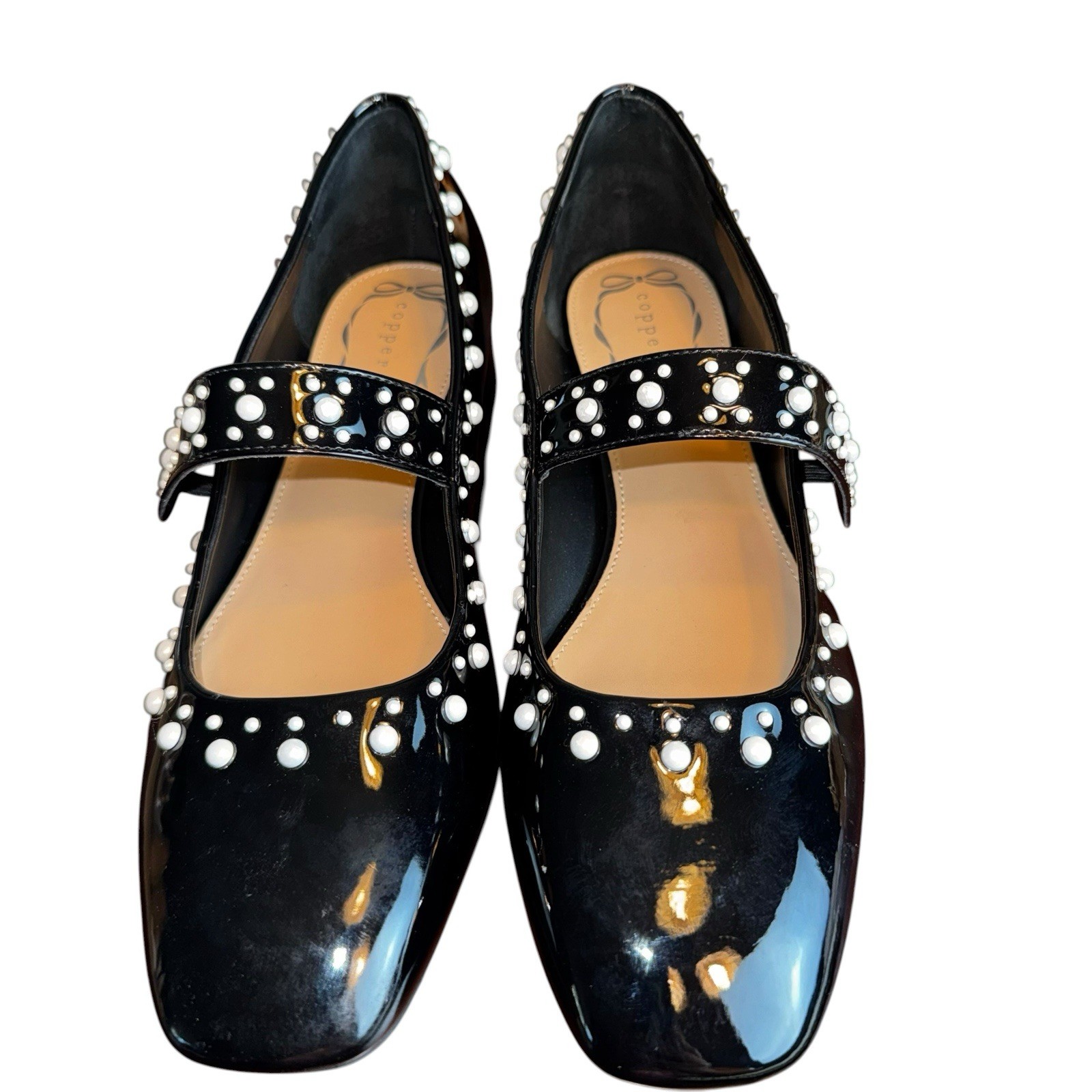 NEW Copper Key Studded Pearl Patent Mary Jane’s Size 9