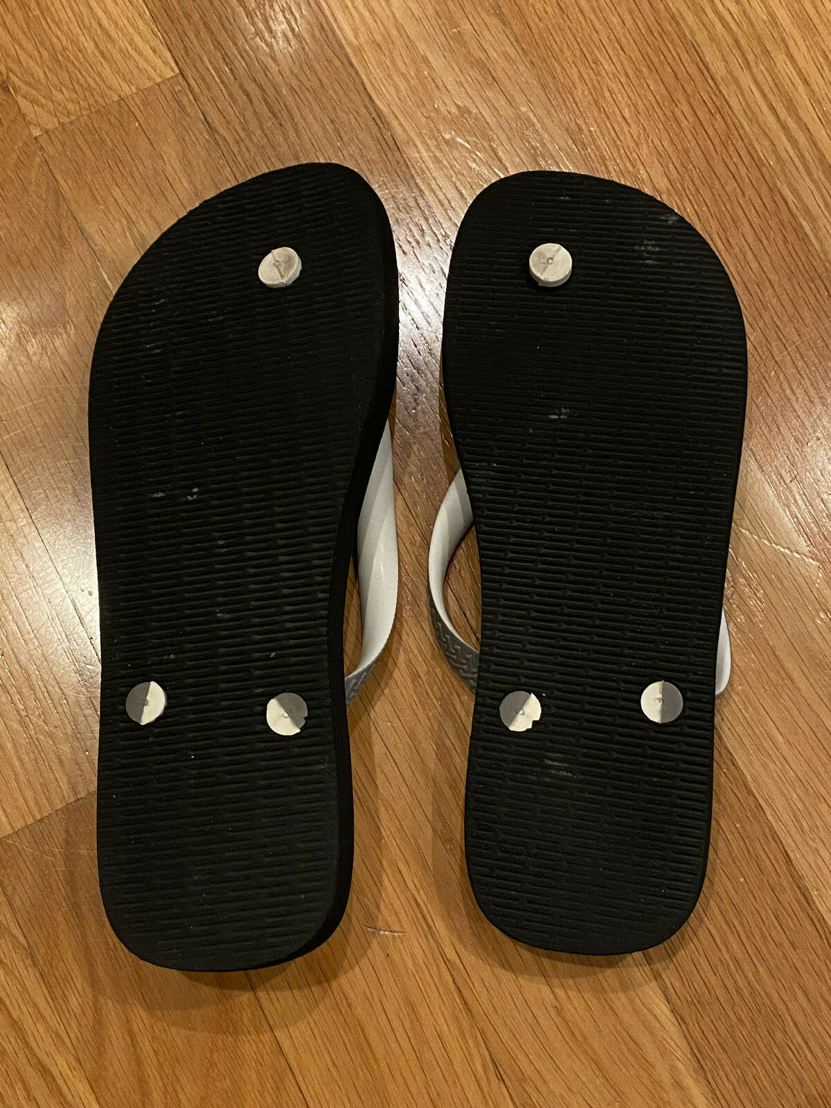 Womens Havaianas Black & Silver Grey 39-40 Flip Flops USA 9/10W 8M EUR 41/42 EUC