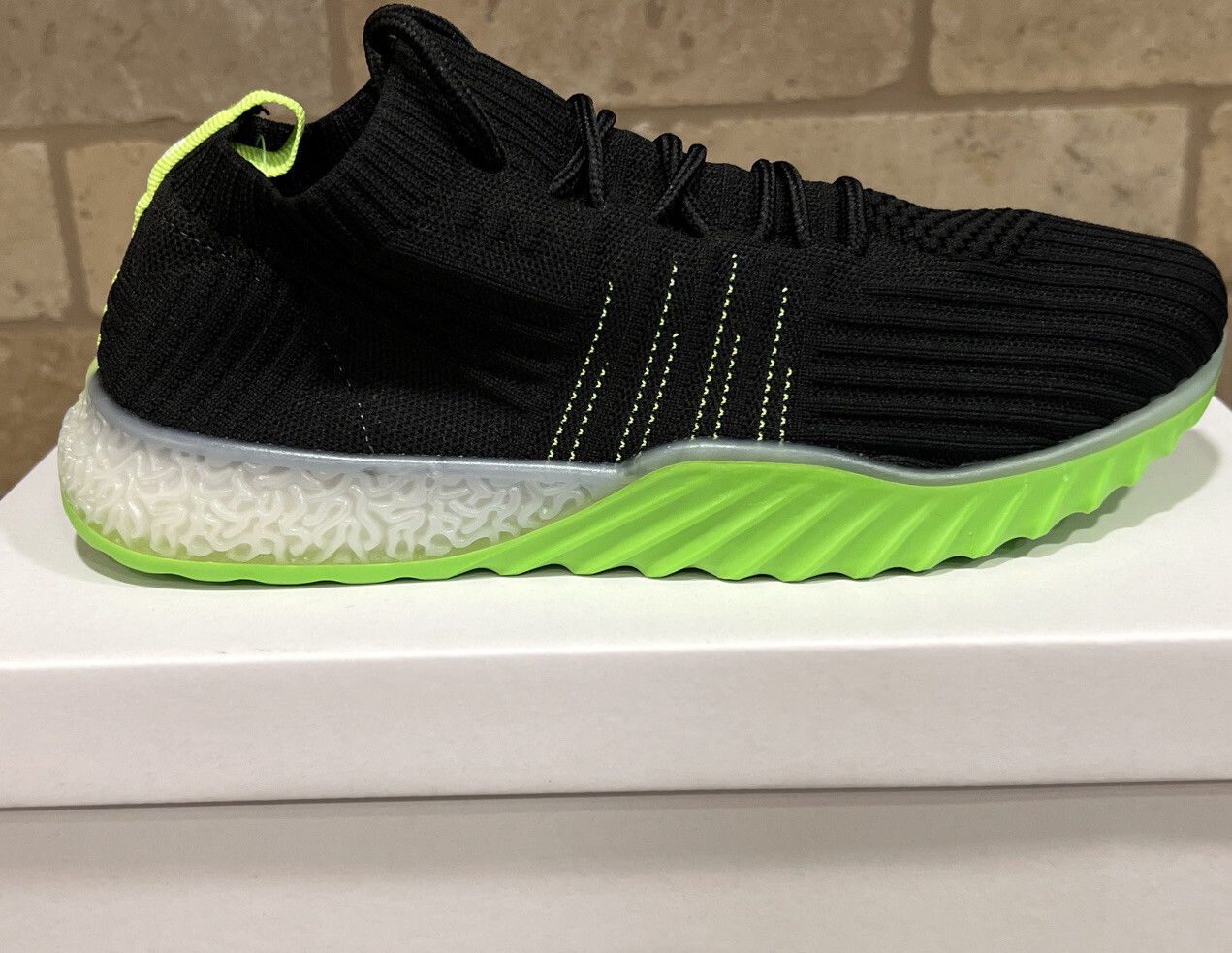 NEW Danskin Now Positive Womens Knit Black Lime Green Lace Up Sneakers Shoes 6.5
